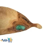 قیمت تخته سرو غذا چوبی دست‌ساز مدل خلیج فارس ساخته شده از چوب طبیعی با جزئیات رزینی آبی