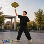 خرید داپو استار مدل گرداب با طراحی اپتیکال زرد و مشکی برای فلو آرت