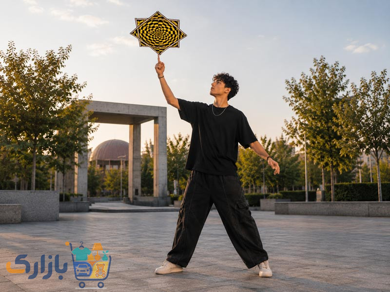 قیمت داپو استار مدل گرداب با طراحی اپتیکال زرد و مشکی برای فلو آرت