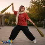 خرید ست پوی جورابی و توپ جاگلینگ مدل آذرخش با طراحی اپتیکال زرد و مشکی